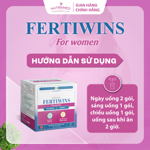 Fertiwins For Women - Viên Uống Bổ Sung Myo-Inositol và Vitamin Hỗ Trợ Tăng Cường Khả Năng Mang Thai (30 Gói)