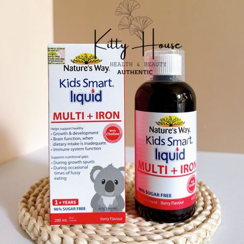 Nature's Way Kids Smart Multi + Iron 200ml - Bổ Sung Vitamin và Sắt Tăng Cường Sức Khỏe và Đề Kháng Cho Trẻ Em Từ 1 Tuổi