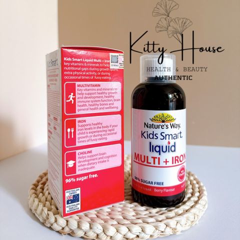 Nature's Way Kids Smart Multi + Iron 200ml - Bổ Sung Vitamin và Sắt Tăng Cường Sức Khỏe và Đề Kháng Cho Trẻ Em Từ 1 Tuổi