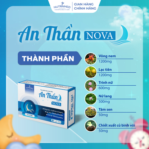 Viên uống An thần Nova hỗ trợ an thần, ngủ ngon, giảm căng thẳng