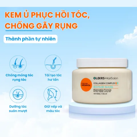 Kem Ủ Tóc Olexrs+ Hair Salon Collagen 500ml – Phục Hồi Tóc Hư Tổn, Mượt Tóc, Giảm Gãy Rụng 410314