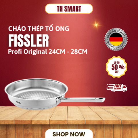 Chảo Thép Tổ Ong FISSLER Profi Original 24cm - 28cm Chống Dính Tự Nhiên, Bền Bỉ, Sản Xuất Tại Đức, Phù Hợp Mọi Loại Bếp