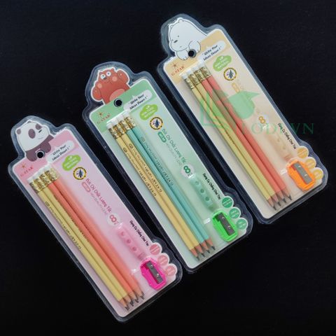 Bộ 08 Bút Chì G-Star WT-39 Kèm Đồ Chuốt và Dụng Cụ Định Vị Tư Thế Viết Cho Bé - Giúp Tập Viết Đẹp và Đúng Cách