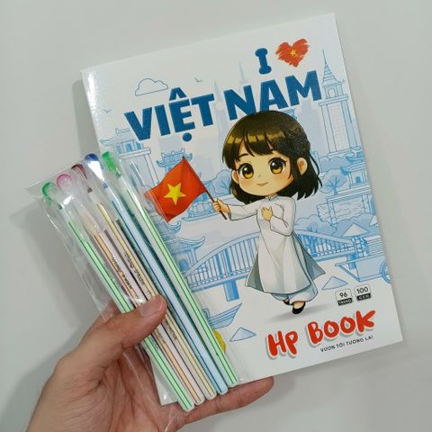 Combo 10 Quyển Tập Học Sinh Cao Cấp A5 100Gsm - 96 Trang 4 Ô Ly + 5 Bút Bi Nến IT35 Chính Hãng Ấn Độ
