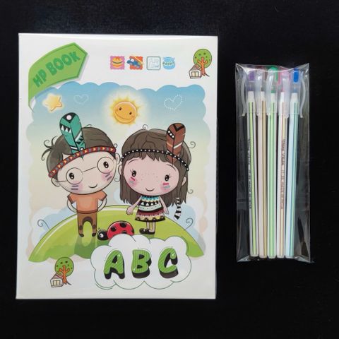 Combo 10 Quyển Tập A5 4 Ôly 70gsm 96 Trang + 5 Bút Bi Nến IT35 Chính Hãng Ấn Độ - Văn Phòng Phẩm Học Sinh