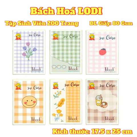 Lốc 2 Quyển Tập/Vở Sinh Viên SU CARO Cao Cấp - 200 Trang 80Gsm, Thiết Kế Tinh Tế, Học Tập Thông Minh