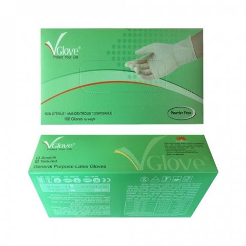 Găng Tay Y Tế Latex Không Bột Vglove Khải Hoàn - Hộp 100 Chiếc, An Toàn Cho Sức Khỏe, Bảo Vệ Tay Trong Hoạt Động Y Khoa