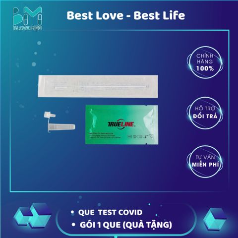 Que Test Nhanh COVID-19 Trueline - Bộ Test Kháng Nguyên SARS-CoV-2 - Phát Hiện Nhanh Chóng, Dễ Sử Dụng, Quà Tặng Khi Mua Găng Tay