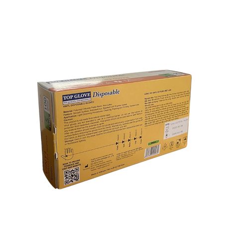 Găng Tay Vinyl Trong Suốt Không Bột Size S/M/L - Găng Tay Nấu Ăn, Làm Đẹp, Dùng Trong Y Tế, Top Glove (Hộp 100 Chiếc)
