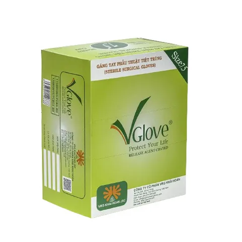 Găng tay y tế phẫu thuật tiệt trùng Vglove Khải Hoàn Size 6.0, 7.0, 7.5 - Bảo vệ sức khỏe, ngăn ngừa lây nhiễm bệnh