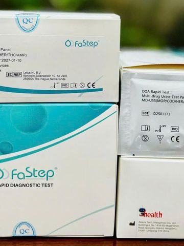 Hộp 25 Que Test Nhanh Ma Túy Tổng Hợp FaStep USA - Phát Hiện Meth, THC, Ecstasy, Morphine Tại Nhà Trong 5 Phút