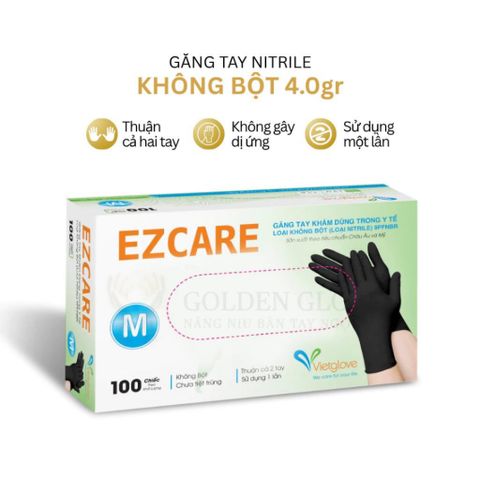 Thùng 10 Hộp Găng Tay Nitrile Không Bột VIETGLOVE Đen - An Toàn Vệ Sinh Trong Chế Biến Thực Phẩm và Dịch Vụ Spa