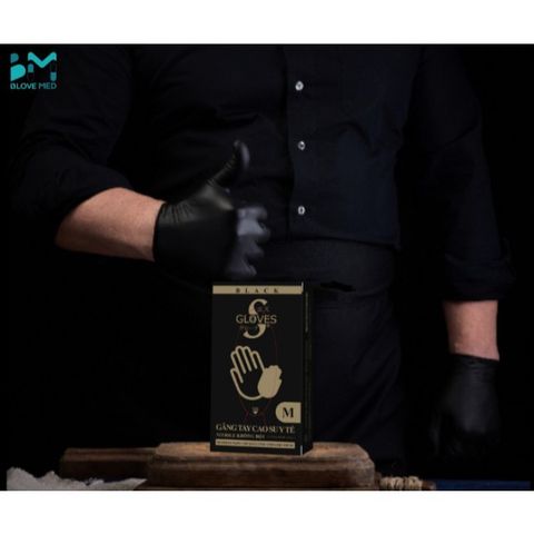 Thùng 1000 Chiếc Găng tay cao su nitrile màu đen Sgloves