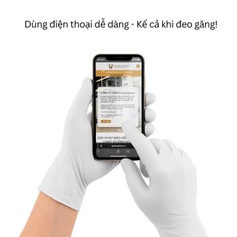 Găng Tay Y Tế Nitrile Không Bột Màu Trắng EZCARE VIETGLOVE (Hộp 100)