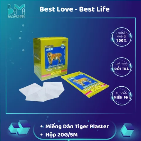 Miếng Dán Giảm Đau Hayachi Tiger Plaster - Hiệu Quả Lên Đến 12 Giờ Cho Đau Cơ, Đau Khớp, Đau Lưng, 20g/5m