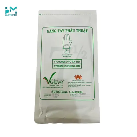 Găng tay phẫu thuật tiệt trùng Vglove Khải Hoàn - Y tế chính hãng, độ nhạy cao, không gây dị ứng, an toàn cho sức khỏe