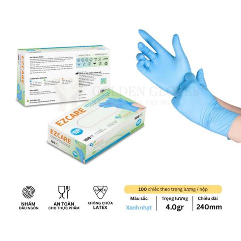 Găng Tay Y Tế Nitrile Không Bột Màu Xanh VIETGLOVE - Hộp 100 Chiếc