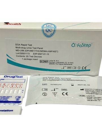 Hộp 25 Que Test Nhanh Ma Túy Tổng Hợp 6 Chân FaStep USA - Phát Hiện Hero.in, MDMA, THC, Ketamine An Toàn và Hiệu Quả