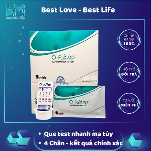 Que Test Nhanh Ma Túy Tổng Hợp 4 Chân FaStep USA - Phát Hiện An Toàn, Dễ Dàng Sử Dụng Tại Nhà, Kết Quả 3-5 Phút