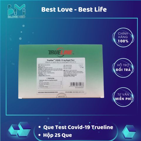 Bộ Kit Test Nhanh Covid-19 TrueLine AG - 25 Bộ, Kết Quả Chính Xác Sau 15 Phút, Xét Nghiệm Tại Chỗ Dễ Dàng
