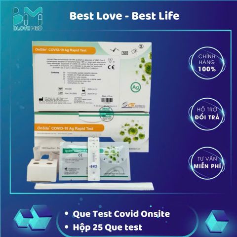 Que Test Nhanh Covid-19 Onsite Tại Nhà - Bộ Xét Nghiệm Kháng Nguyên SARS-CoV-2, 20 Test/Hộp, Kết Quả Trong 15 Phút
