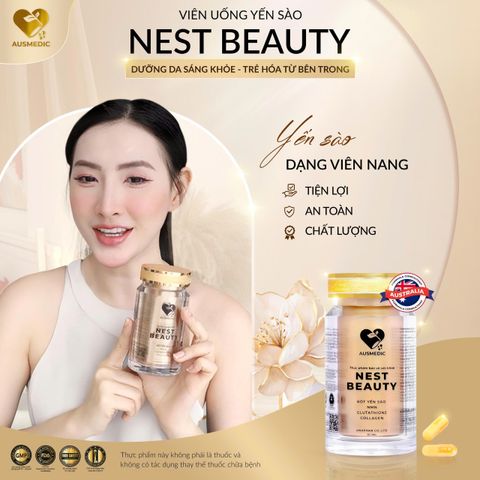 Viên Uống Yến Sào Trẻ Hóa Da Đa Tầng Nest Beauty - Công Thức Úc, Bổ Sung Collagen, Glutathione, Dưỡng Da Từ Gốc Rễ, 90 Viên/Hộp