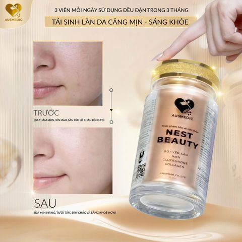 Viên Uống Yến Sào Nest Beauty - Hỗ Trợ Ngăn Ngừa Lão Hóa Da, Cải Thiện Độ Ẩm và Đàn Hồi Da - Sản Phẩm Chất Lượng Từ Úc