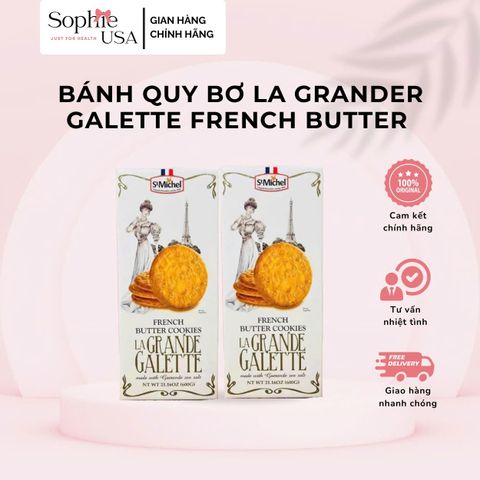 Bánh Quy Bơ Pháp STMICHEL LA GRANDE GALETTE 600g - Bánh Quy Pháp Truyền Thống Hương Vị Bơ Nguyên Chất, Ngọt Dịu, Thích Hợp Làm Quà Tặng