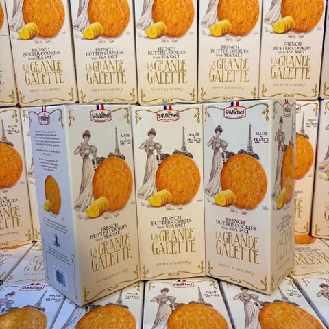 Bánh Quy Bơ Pháp STMICHEL LA GRANDE GALETTE 600g - Bánh Quy Pháp Truyền Thống Hương Vị Bơ Nguyên Chất, Ngọt Dịu, Thích Hợp Làm Quà Tặng