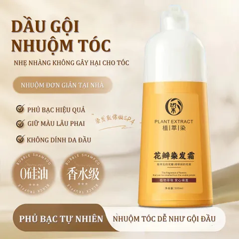 Dầu Gội Phủ Bạc Plant Extract - Nuôi Dưỡng Tóc Tự Nhiên, Màu Sắc Bền Đẹp, 300ml, Không Chứa Hóa Chất Độc Hại