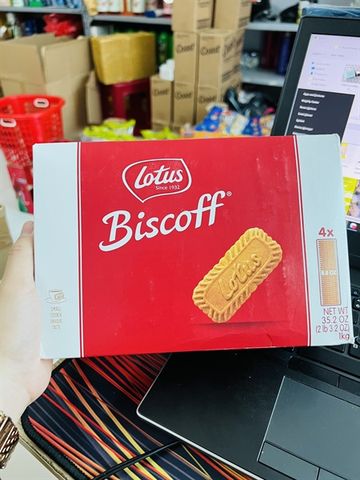 Hộp Bánh Quy Bơ Lotus Biscoff Mỹ 1kg - Hương vị thơm béo, giòn ngon, món ăn vặt yêu thích cho tín đồ ẩm thực!