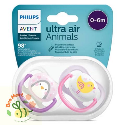 Ty Ngậm Philips Avent Hình Thú Siêu Thoáng Khí Dành Cho Bé 0-6 Tháng - Bộ 2 Chiếc