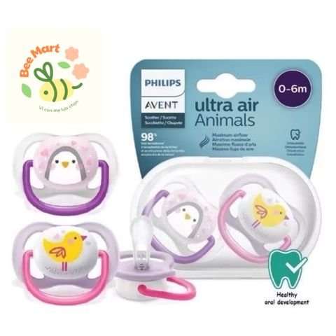 Ty Ngậm Philips Avent Hình Thú Siêu Thoáng Khí Dành Cho Bé 0-6 Tháng - Bộ 2 Chiếc