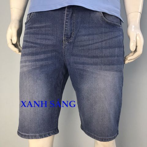 Quần sọt jean nam co giãn, cao cấp, quần sọt jean nam ống rộng, jean nam big size