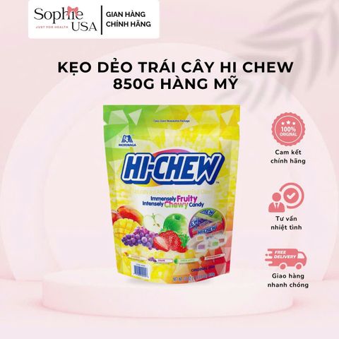 Kẹo Dẻo Trái Cây Morinaga Hi-Chew 850g - Ngọt Ngào, Chua Thanh, 4 Hương Vị Tự Nhiên - Bánh Kẹo Tuyệt Hảo từ Mỹ