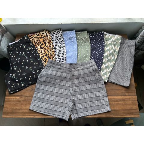 Quần Short Nữ Kaki Cotton Co Giãn Họa Tiết Karo - Thời Trang Nữ Thanh Lịch Cho Mọi Cô Gái