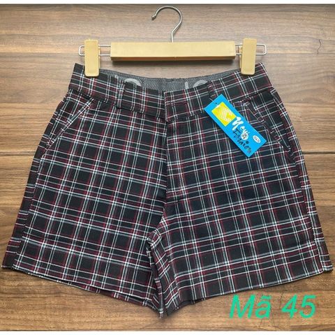 Quần Short Nữ Kaki Cotton Co Giãn Họa Tiết Karo - Thời Trang Nữ Thanh Lịch Cho Mọi Cô Gái