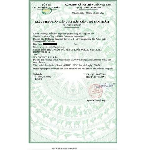 [Date 2026] DHA cho bà bầu Nordic Naturhals Prenatal DHA phát triển trí não ở trẻ sơ sinh trong thời mang thai vị dâu