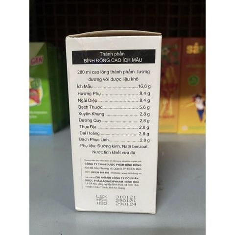 Cao Ích Mẫu Bình Đông 280ML - Giảm Đau Bụng Kinh và Điều Hòa Kinh Nguyệt, Hỗ Trợ Bổ Huyết cho Phụ Nữ