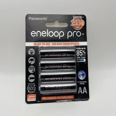 Pin Sạc Panasonic Eneloop Pro AA/AAA 1.2V Ni-MH 2550mAh/950mAh - Tái sử dụng 2100 lần, Giữ 85% năng lượng sau 1 năm