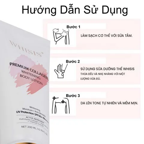 Kem Dưỡng Thể Chống Nắng Trắng Da Whisis GC SPF50+ PA++++ 200ml – Dưỡng Trắng, Nâng Tone Da Tự Nhiên
