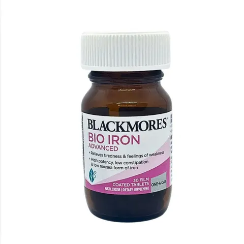 Viên Uống Bổ Sung Sắt Blackmores Bio Iron Advanced - Hỗ Trợ Năng Lượng và Sản Sinh Hồng Cầu - 30 Viên Úc