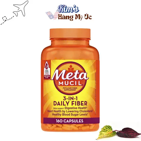 Viên Uống Bổ Sung Chất Xơ Metamucil 3-in-1 Psyllium Fiber – Hỗ Trợ Tiêu Hóa, Giảm Táo Bón, 300 Viên Mỹ