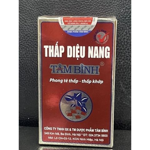 Viên uống Thấp Diệu Nang Tâm Bình - Hỗ trợ giảm đau nhức xương khớp và dây thần kinh tọa, 60 viên bổ trợ sức khỏe xương khớp.