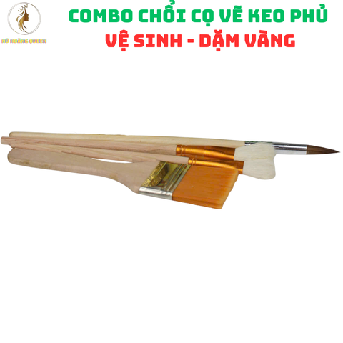 Bộ 4 Bút Vẽ Keo và Chổi Cọ Nghệ Thuật - Dụng Cụ Vệ Sinh Dặm Vàng Chuyên Nghiệp cho Nghệ Sĩ và Người Yêu Thủ Công