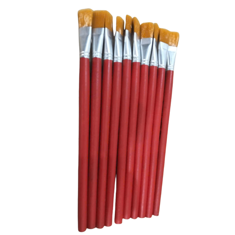 Combo 10 Cọ Chổi Cước Cán Đỏ Size Đại - Quét Keo Phủ và Vệ Sinh Tiện Lợi, Sản Phẩm Văn Phòng Phẩm Chất Lượng Cao