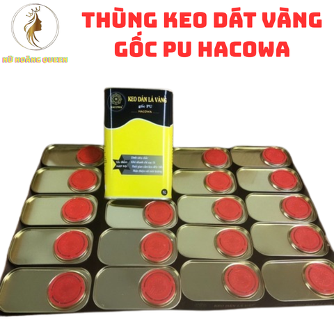 Thùng 20kg Keo Dát Vàng PU Hacowa - Tặng Kèm Tinh Màu Pha Keo, Chuyên Dùng Trên Gỗ, Kim Loại, Nhựa, Đá, Thủy Tinh, Gốm Sứ