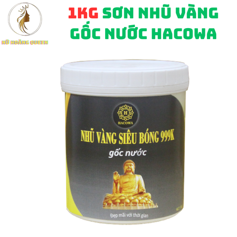 Nhũ Vàng Siêu Ánh 999K Gốc Nước 1kg - Màu Sắc Sáng Đẹp, An Toàn Cho Vẽ Trên Gỗ, Nhựa, Bê Tông, Xi Măng