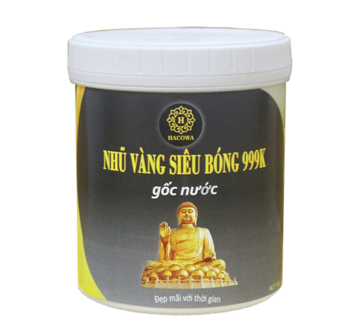 Nhũ Vàng Siêu Ánh 999K Gốc Nước 1kg - Màu Sắc Sáng Đẹp, An Toàn Cho Vẽ Trên Gỗ, Nhựa, Bê Tông, Xi Măng