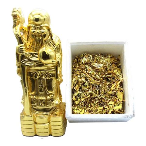Lá Vàng 22K Dát Tượng Phật - 30g Đồ Thủ Công Mỹ Nghệ, Lớp Vàng Bóng Mịn Bền Đẹp, Dễ Thi Công, Giá Rẻ